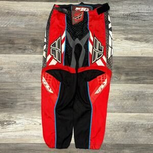 Fly‎ Racing Boys Kids Youth Black Red Size 35/L Racing Dirt Bike Motocross Pants